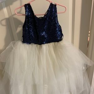 Navy and ivory flower girl dress size 2